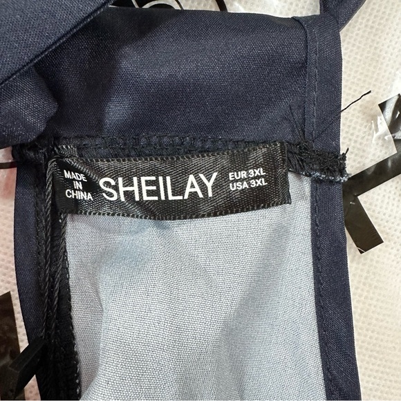 Sheilay Womens Sleeveless Halter Colorblock Silky Tunic Top in 3XL - Picture 4 of 7